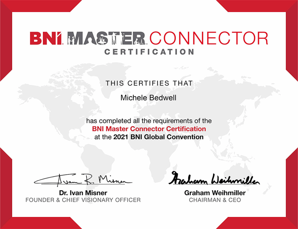 BNI certification for master connector